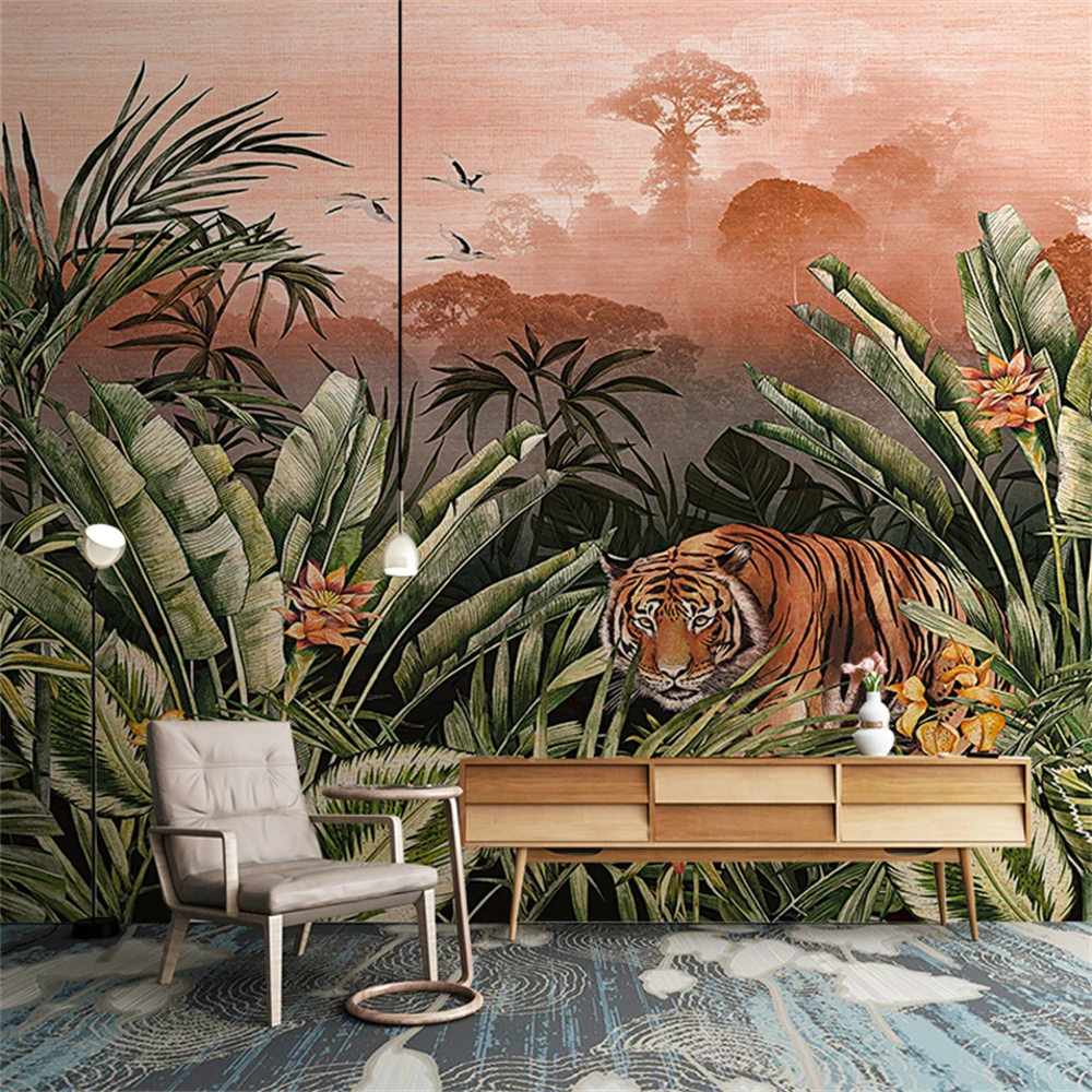 custom photo tiger wallpaper 3D landscape mural for living Room decoration sofa TV KTV bar background 3d wall murals wallpapers