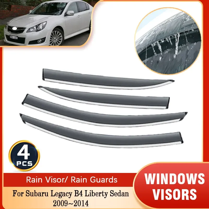 For Subaru Legacy B4 Liberty Sedan 2009 2010 2011 2012 2013 2014 Sun Rain Shield Window Sunshade Trim Frame Sticker Waterproof