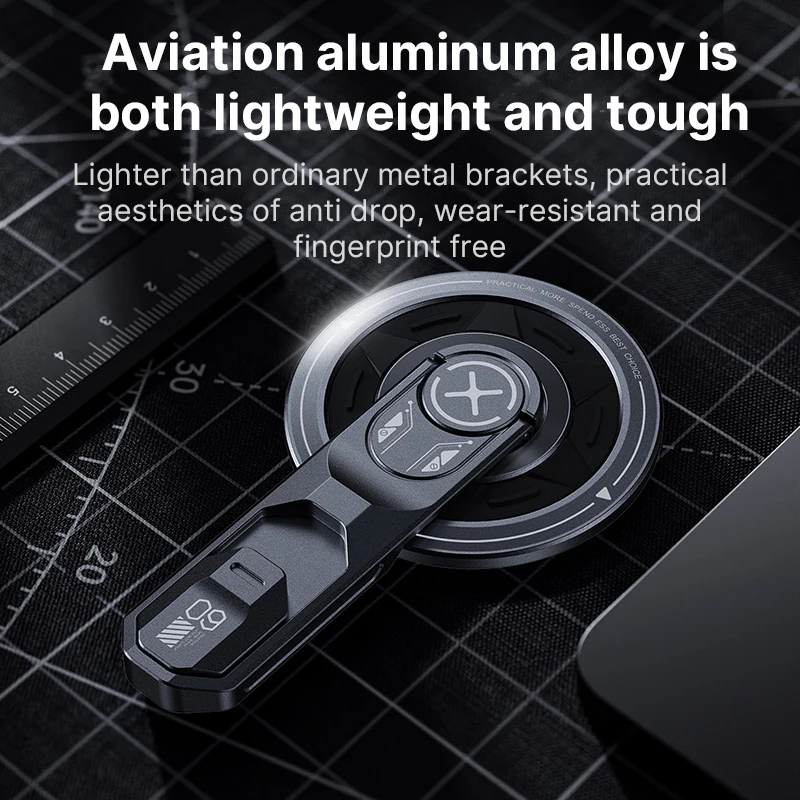 حامل الهاتف المحمول المغناطيسي 360 °   دوران آيفون 17 16 15 14 13 سلسلة تصميم الضغط سبائك الزنك رقيقة جدا المحمولة