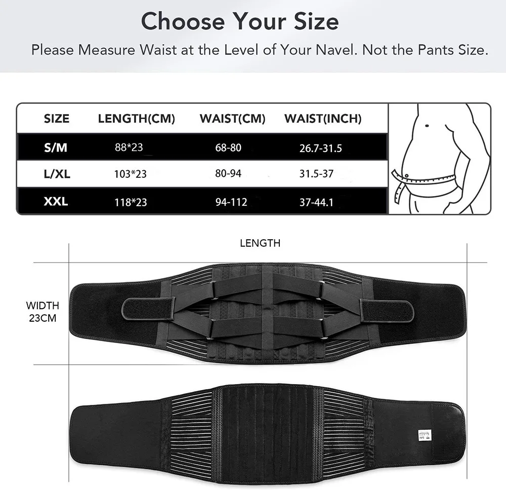 Adjustable Lower Back Brace Lumbar Support Belt Waist Trainer Relaxed Spine Decompression Anti-skid Breathable for Men and Women