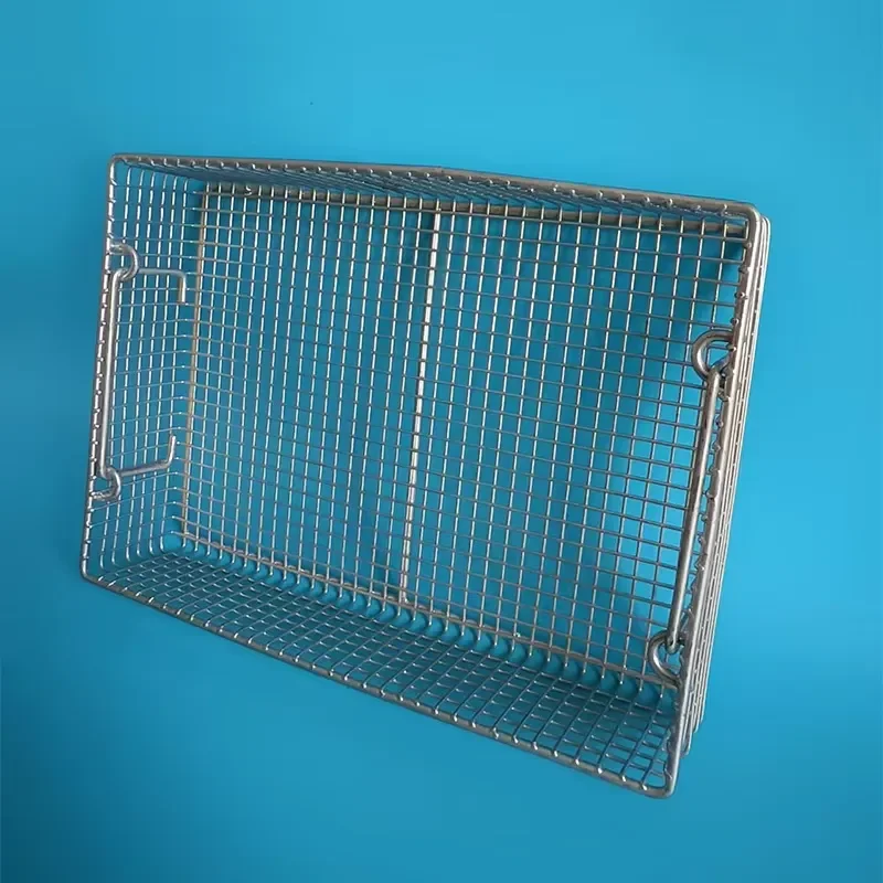 Commercial Stainless Steel Fryer Basket with Handle for Restaurant Kitchen Oil Residue Drain Filter Fried Food Strainer Tool