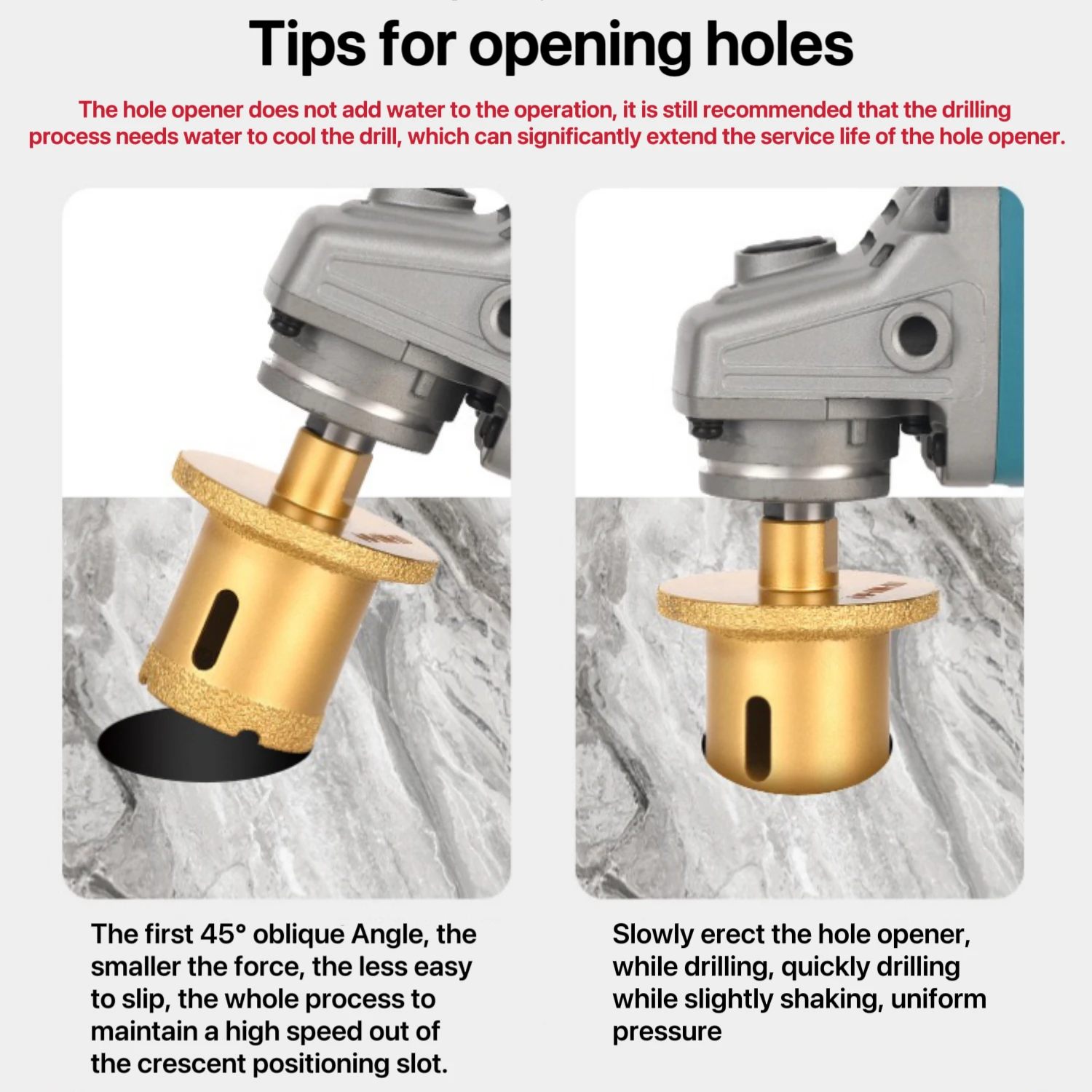 40mm/45mm/50mm  Brazed Diamond Hole Opener Drill Bit For Porcelain Ceramic Tiles Rock Marble Granite Hole Saw Opener
