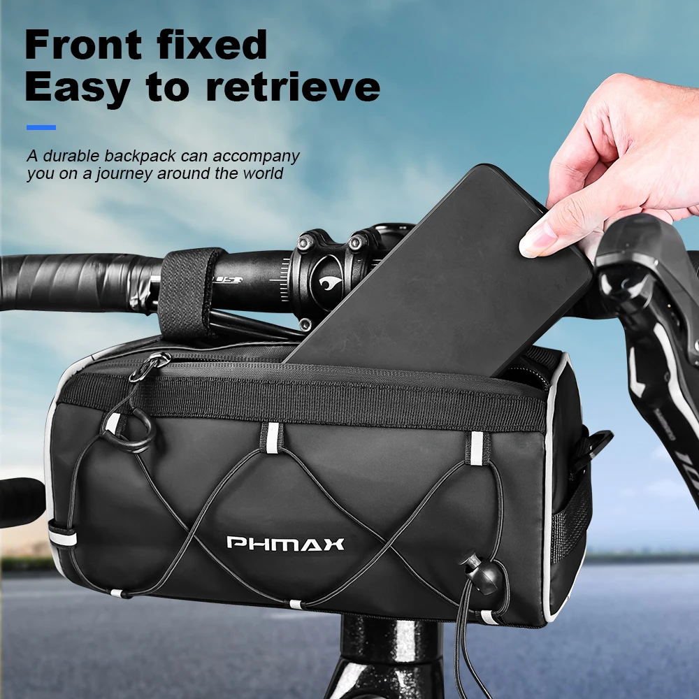 PHMAX Bike 2L Bicycle Front Bag High Capacity Splashproof Portable Cycling Shoulder Satchel Bags Multi-Functional Handlebar Bag