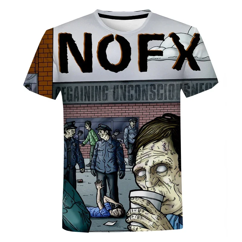 Punk Rock Band Nofx 3D Print T-shirt New Men Woman Oversized T Shirts Hip Hop Streetwear Tees Harajuku Tops Kids Unisex Clothing