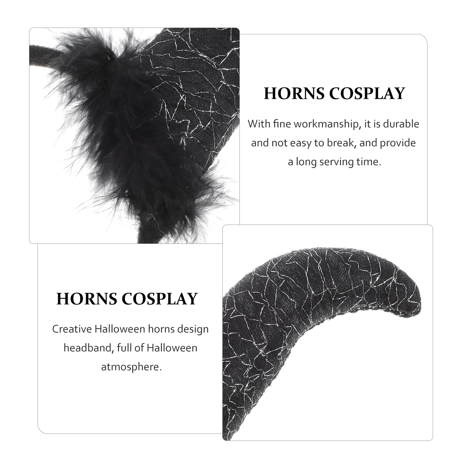 Horn Headband Cosplay Hair Hoops Halloween Party Headwear Decor Dress Up Accessories Horns Demon Prom Evil Costume Accessory