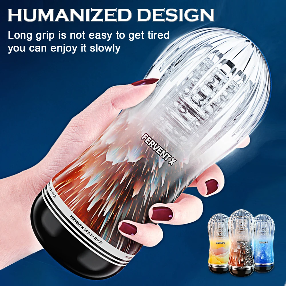 Male Masturbator Cup Soft Silicone Pussy Transparent Vagina Adult Goods Endurance Exercise Vacuum Pocket Sex Toy for Men