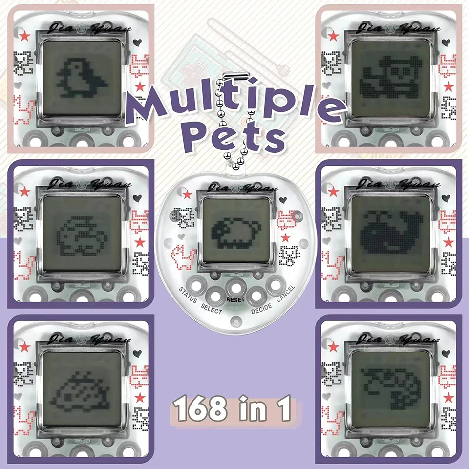 Juego de mascotas electrónicas en forma de corazón, Tamagotchi Virtual, nostálgico, ciber Digital, animales, juguetes para niños, regalos de navidad