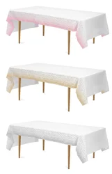 Mantel de cielo estrellado dorado de lujo Retro europeo, hermoso tapete de mesa decorativo desechable de PEVA para fiesta de cumpleaños y boda