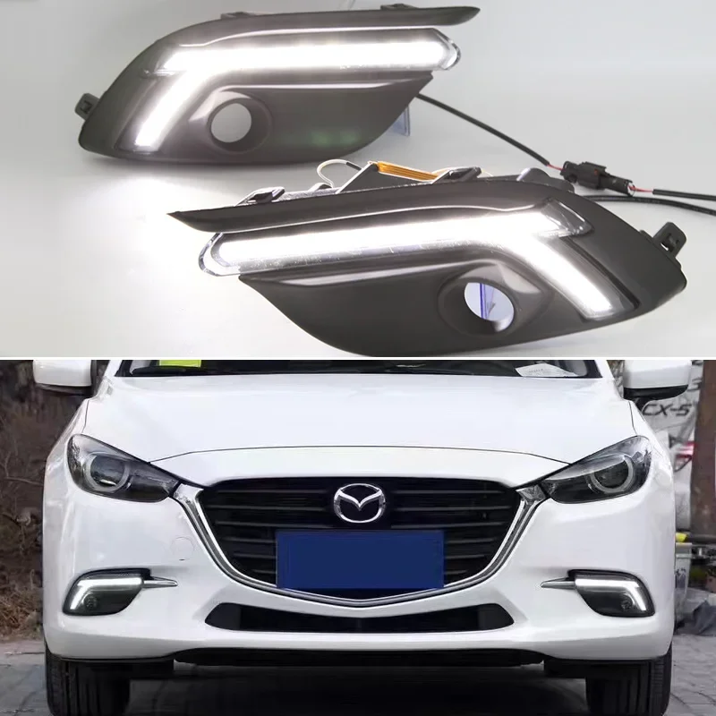 Car LED Daytime Running Light For Mazda 3 2017 2018 Axela Decoration Daylight Auto Turn Signal Indicator DRL