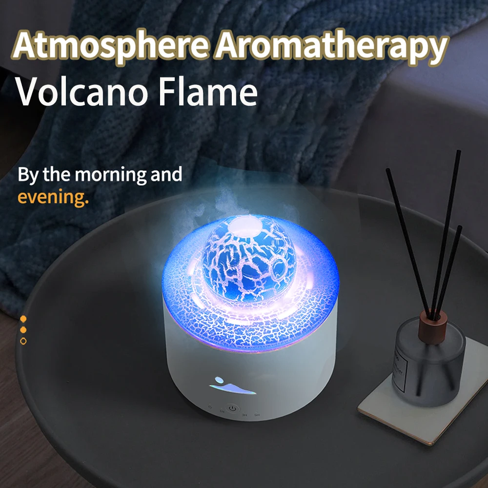 

Jellyfish Ring Flame Diffuser Air Humidifier Planet Fireball Fire Aroma Volcano Diffuser Essential Oils for Home Colorful Light