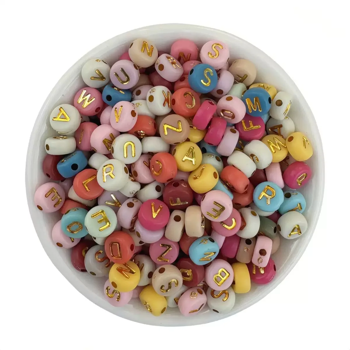 500/1000PCS Colourful Letter Beads for Threading 4 x 7 MM Acrylic Round Beads Jewellery DIY Making Crafts Bracelets Necklaces
