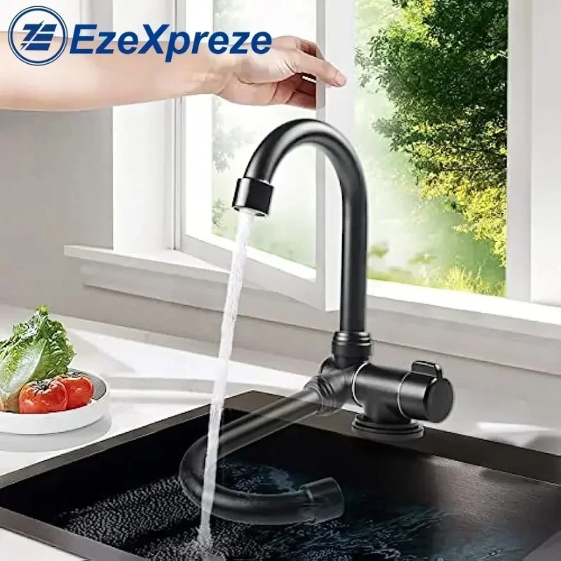 Folding Faucet 360 Degree Swivel Hot and Cold Water Faucet Kitchen Bathroom RV Marine Deck Hatch Boat Camper RV Accessories