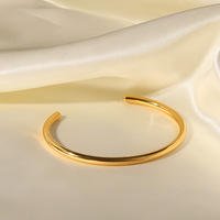 Latest Design Stainless Steel Minimalist Open Design Cuff Bangle 18K Gold Plated  Open Bangles Jewelry for Women