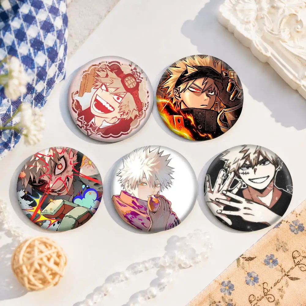 K-Katsuki B-Bakugo Tinplate Brooch Figure Icon Badge Handmade Brooches For Backpack Clothes Decoration