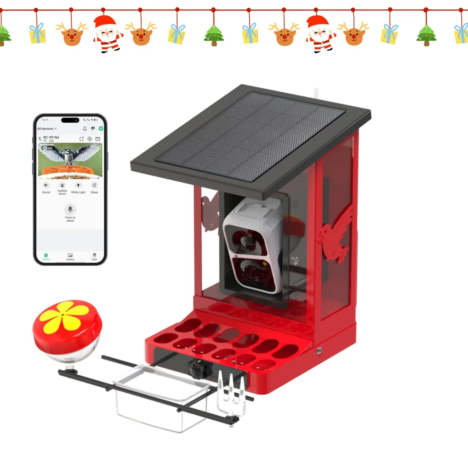 Solar Powered Metal Smart Bird Feeder With Camera