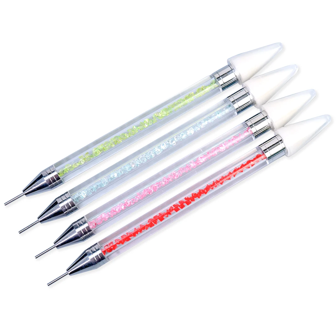 Dual-ended Nagel Punktierung Malerei Steine Stift Kristall Perlen Griff Strass Studs Picker Wachs Bleistift Maniküre Nail art Werkzeuge