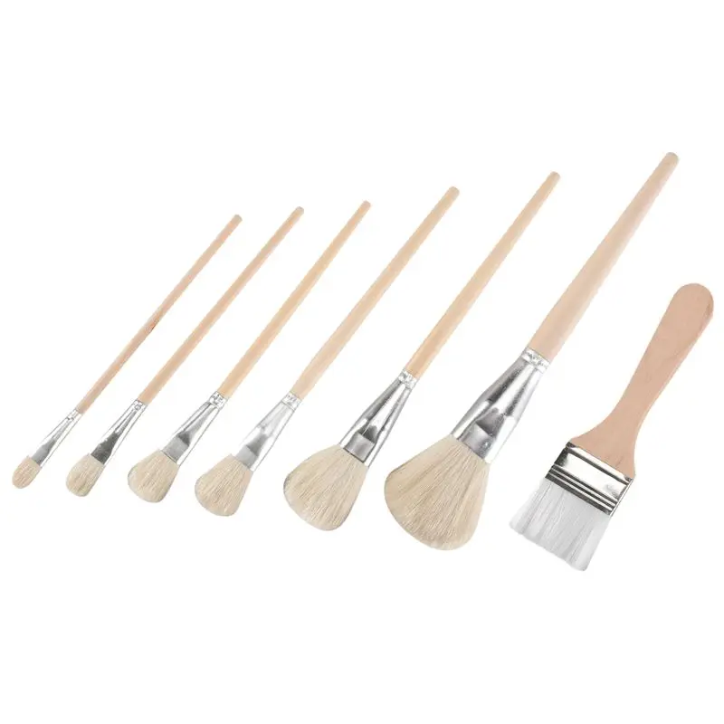 J1UL1N Mop Brush For Acrylic Painting, Versatile Blending Brush Paint Brushes For Acrylic Painting Goat Hair Paint Brush Set Dur