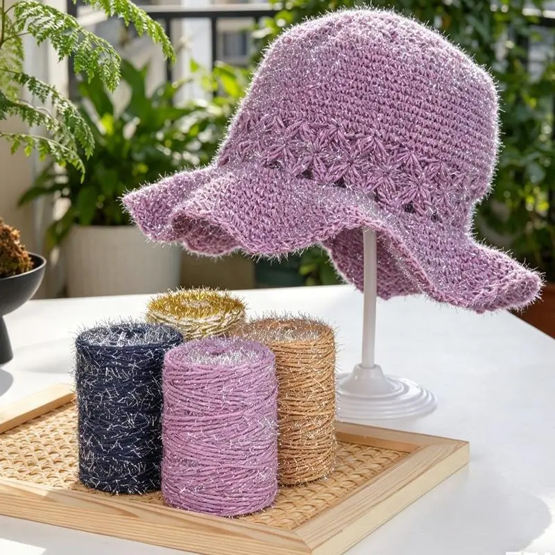 100g Cotton Thread, Ramie Thread Bright Silk Thread Wool Yarn Special Thread For Hand-knitting Summer Sun Hats And Bedding Pads