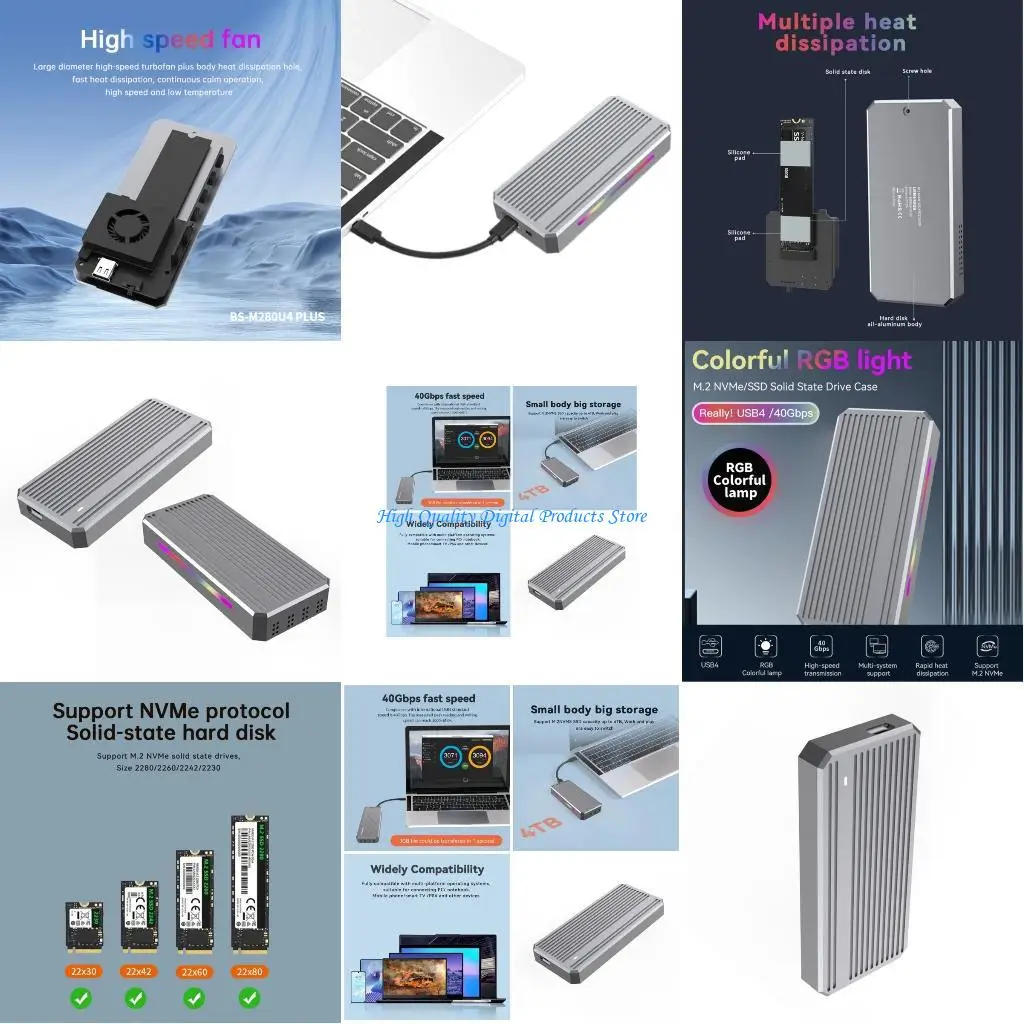 U2JE 40 جيجابت في الثانية M.2 NVMe SSD، صندوق محرك الأقراص الصلبة الخارجي UsbC، يدعم 2230-80 #1