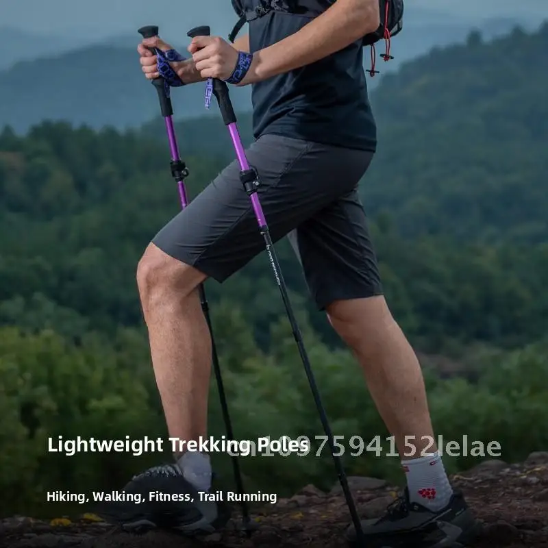 

2 шт. походных палок из алюминиевого сплава, пятисекционная складная сверхлегкая внедорожная трость, телескопическая походная трость для занятий спортом на открытом воздухе