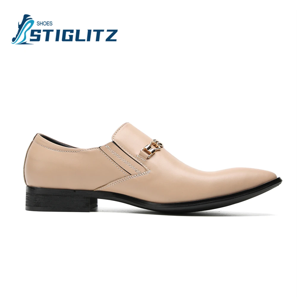 Solid Color Slip On Mules for Men Pointed Metal Trim Couture Loafers Men's Dress Shoes Comfortable Leather Casual Shoes 2023 New