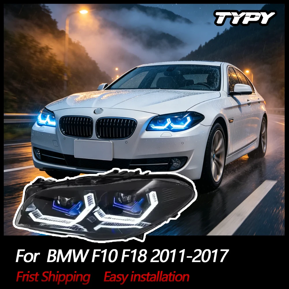 Autoscheinwerfer für BMW 5er F10 F18 Scheinwerfer 2011-2017 Upgrade Modifiziert mit Neuer DRL Dynamischer Blinkfunktion
