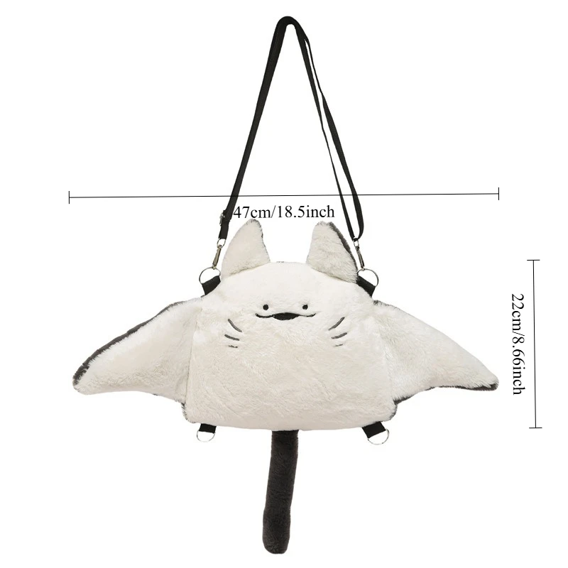 الإبداعية مانتا راي أفخم حقائب الظهر لطيف رقيق الكرتون الحيوان الكتف حقيبة كروسبودي عادية بلوشي المدرسية النساء Kawaii الهدايا