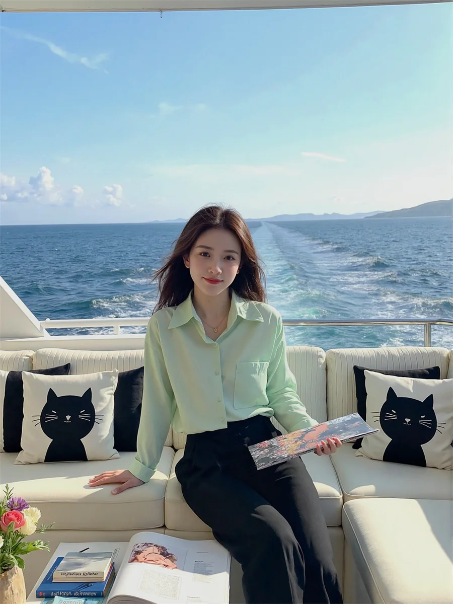 

Women Summer Clothes White Blue Shirts Formal Modern Style Button Front Office Lady Work Wear Female Simple Basic Minimalist