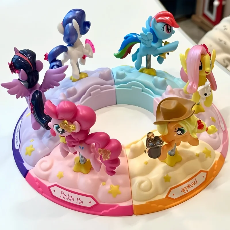 Figurine Mignonne Authentique My Little Pony Joyful Party Shaking Joy Series, Décoration de Bureau, Cadeau pour Amateurs d'Anime et Jouets
