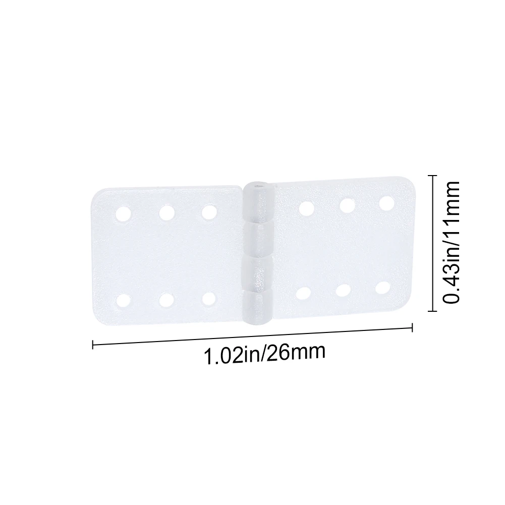 HobbyPark Small Pinned Nylon Hinge Replacement Parts 11x25.5mm 0.43' X 1.0' for RC Airplane 20-Pack