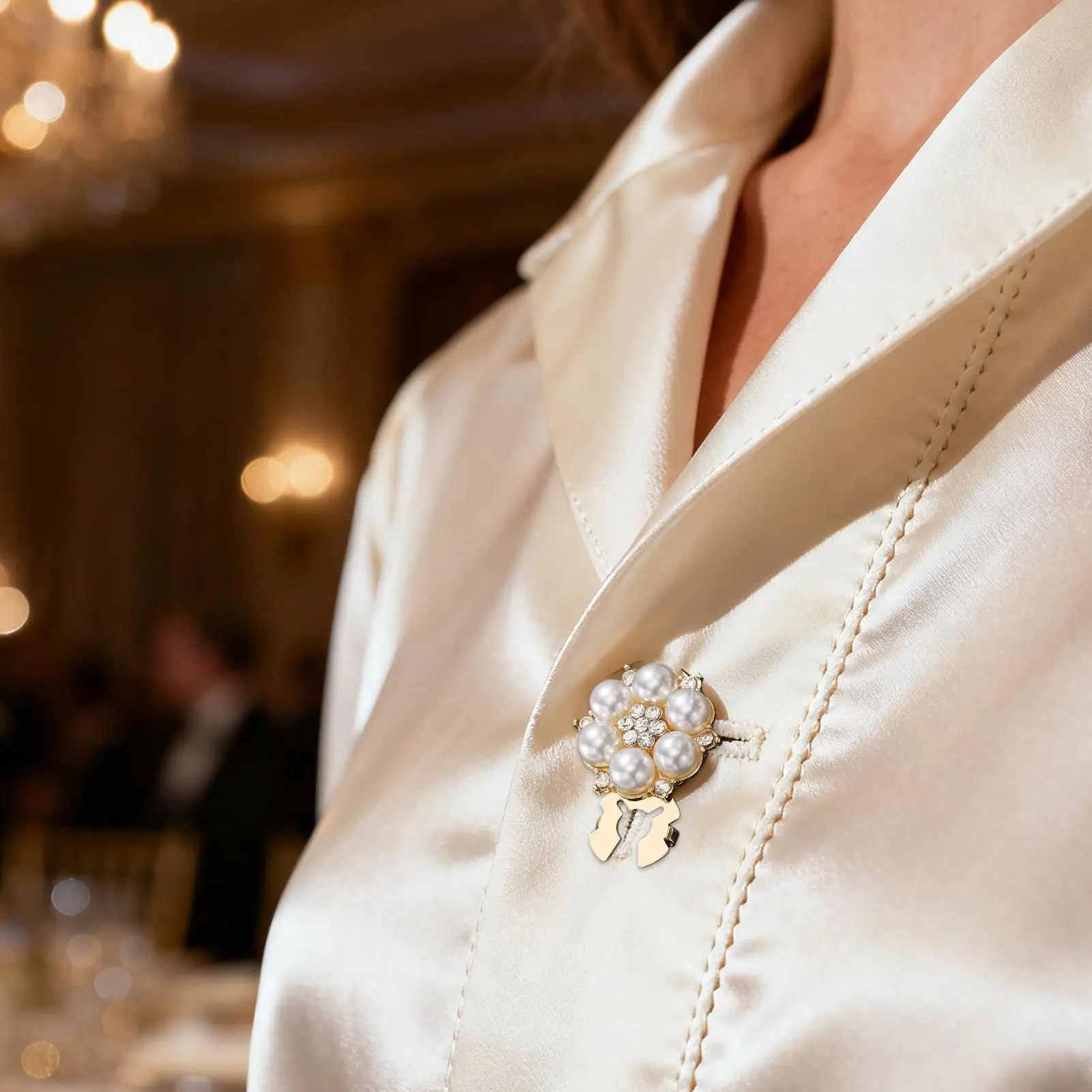 Shirt Button Covers 2 Pieces Flower Shape Sewing Button Rhinestone Pearl Cufflinks Jewelry for Women Clothing Dress Crafting