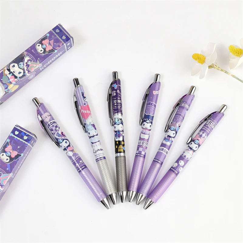 Imagem -03 - Sanrio Kuromi Black Ink Signature Canetas Kawaii Imprensa Caneta Gel Canetas Escritório Bonito Material Escolar 0.5 mm 24 Pcs por Lote