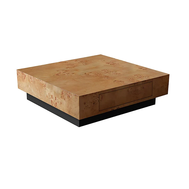 CX simple square coffee table solid wood, villa living room retro tea table in the ancient style