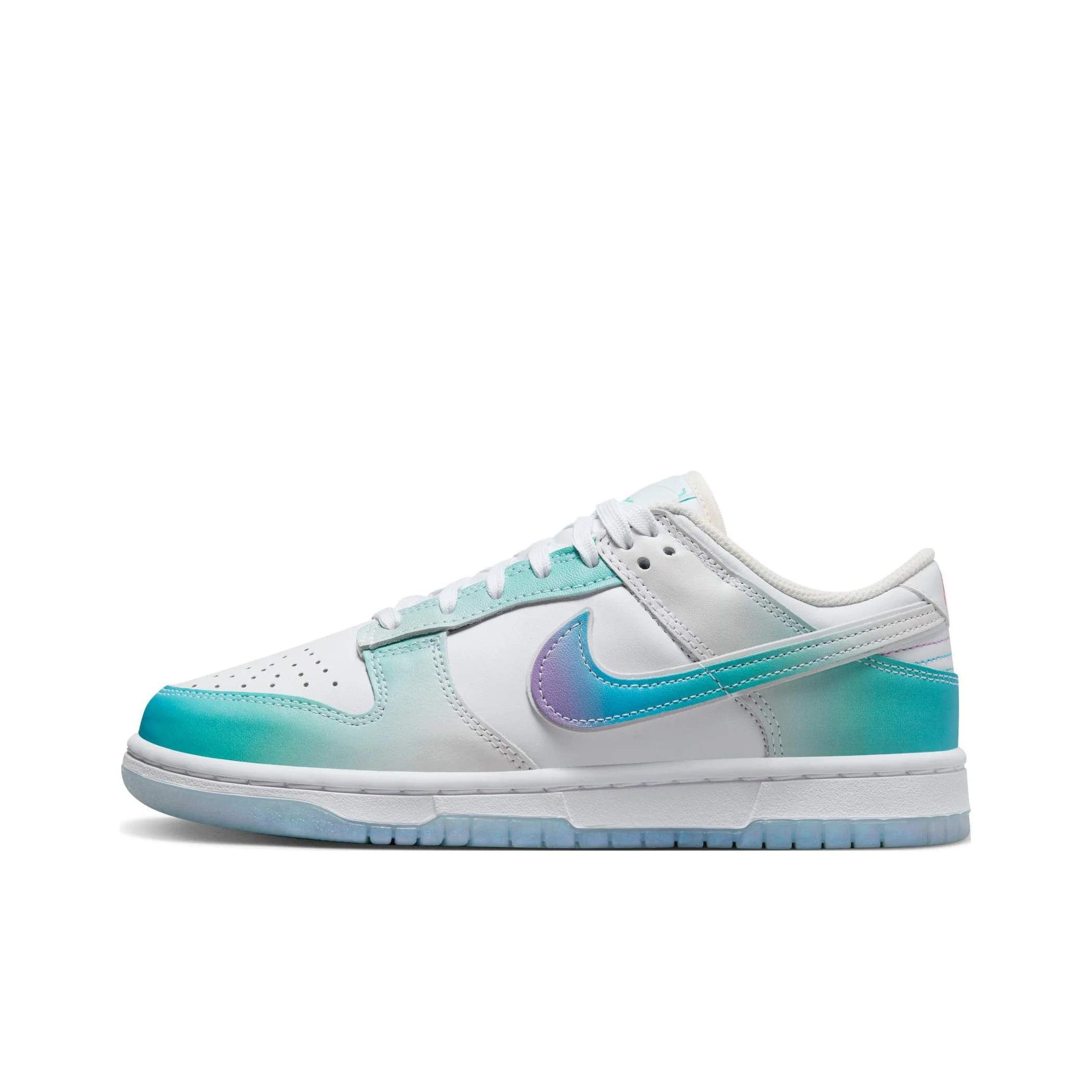 Nike Dunk Skateboard Shoes Women's Low Top White/Green/Purple FJ7743-194