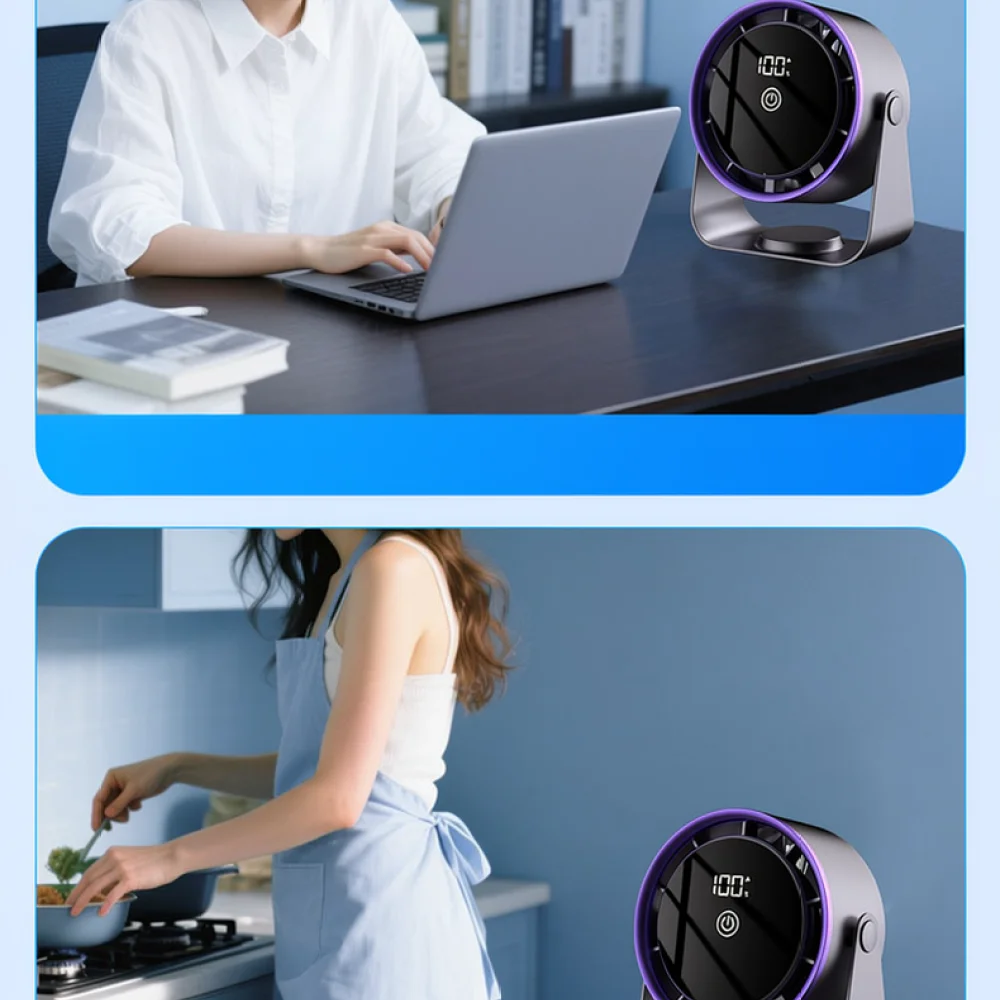 Portable USB Air Circulator Cooling Fan 100 Speed Touch Adjustment Silent Desktop Blower For Personal Office School Study Use