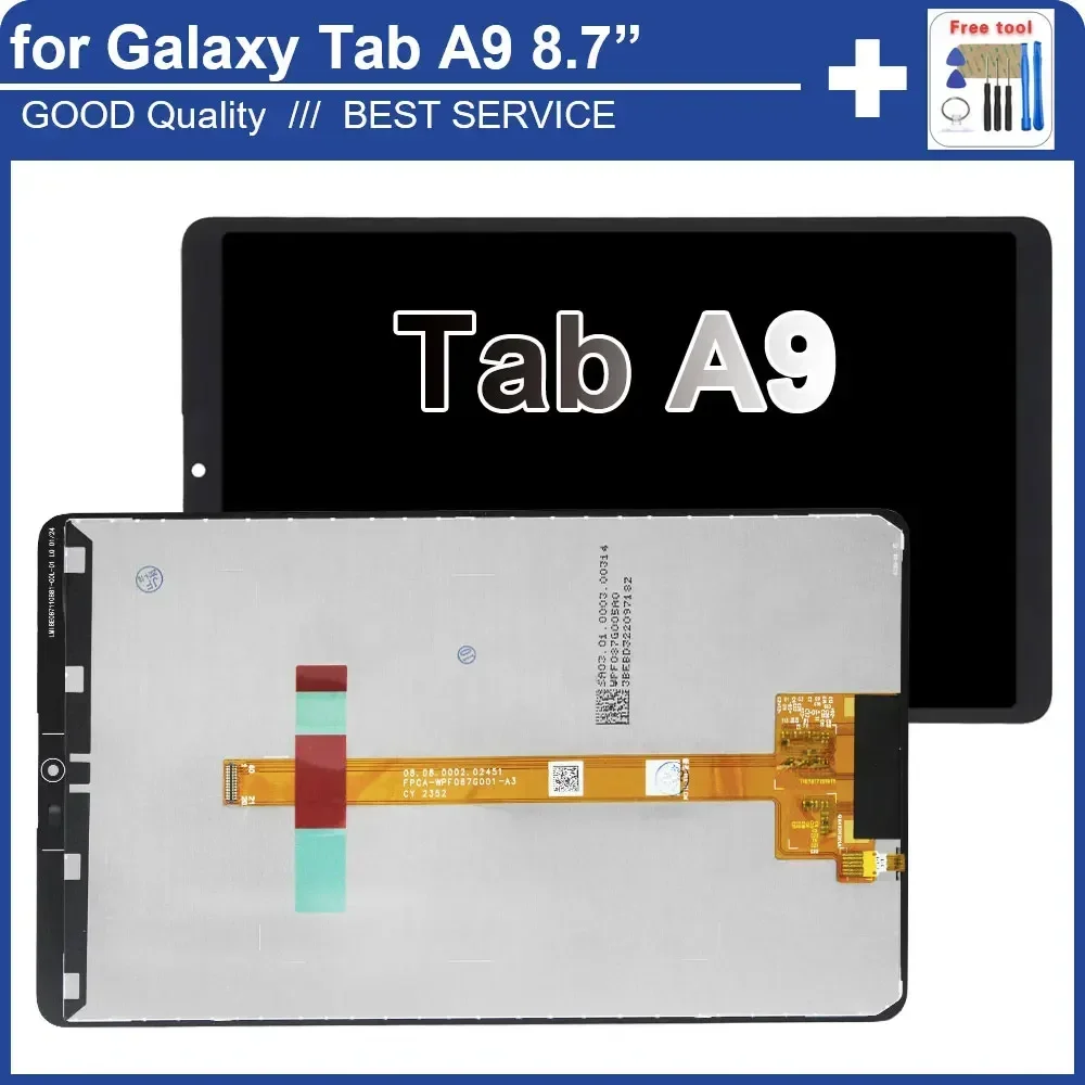 

8.7'' LCD for Samsung Galaxy Tab A9 X110 X115 LCD Display Touch Screen Panel Assembly Replacement for Samsung Tab A9 X110 LCD