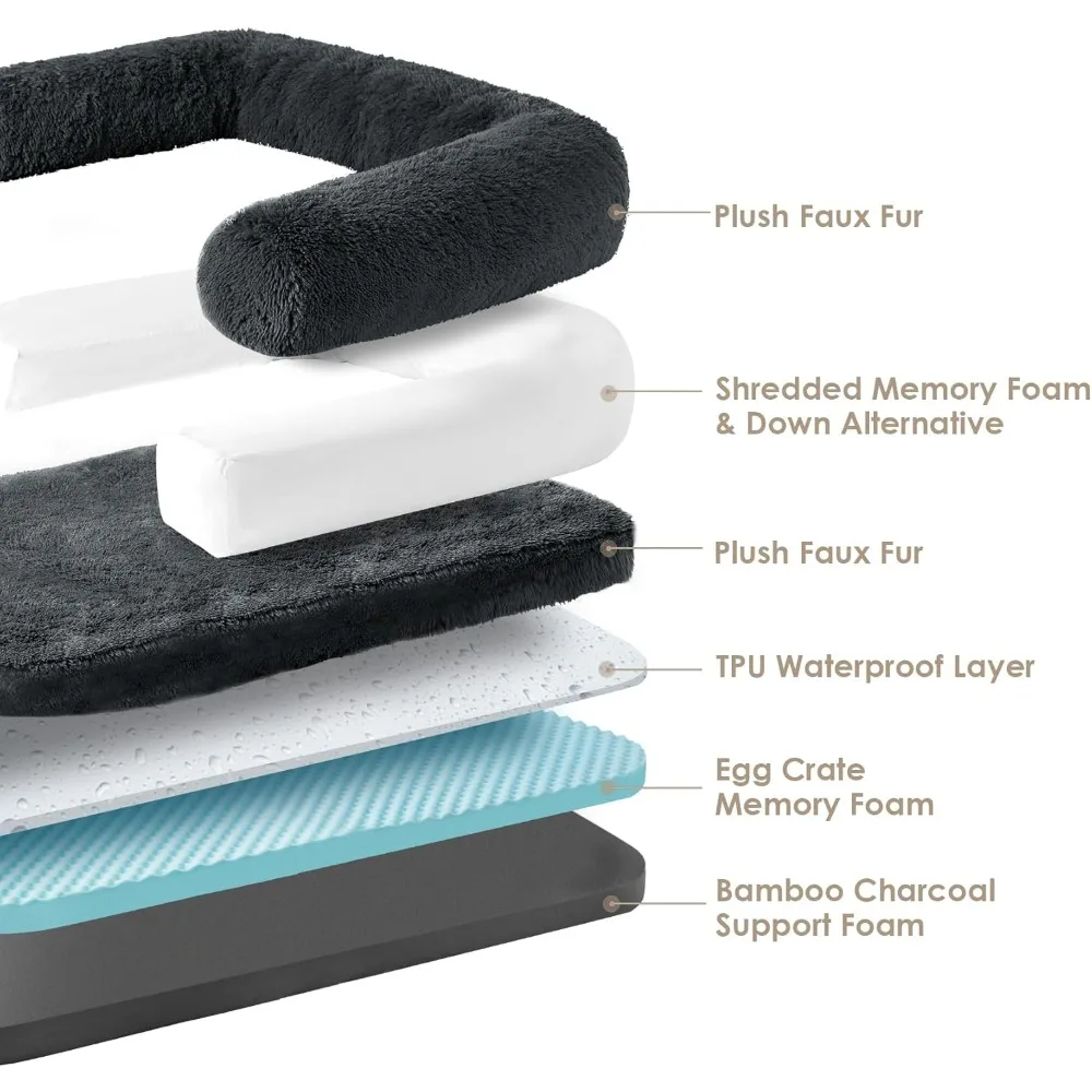 Foldable Human Dog Bed for Adult, Orthopedic Memory Foam Dogs Beds for Humans, Waterproof Human Dog Bed