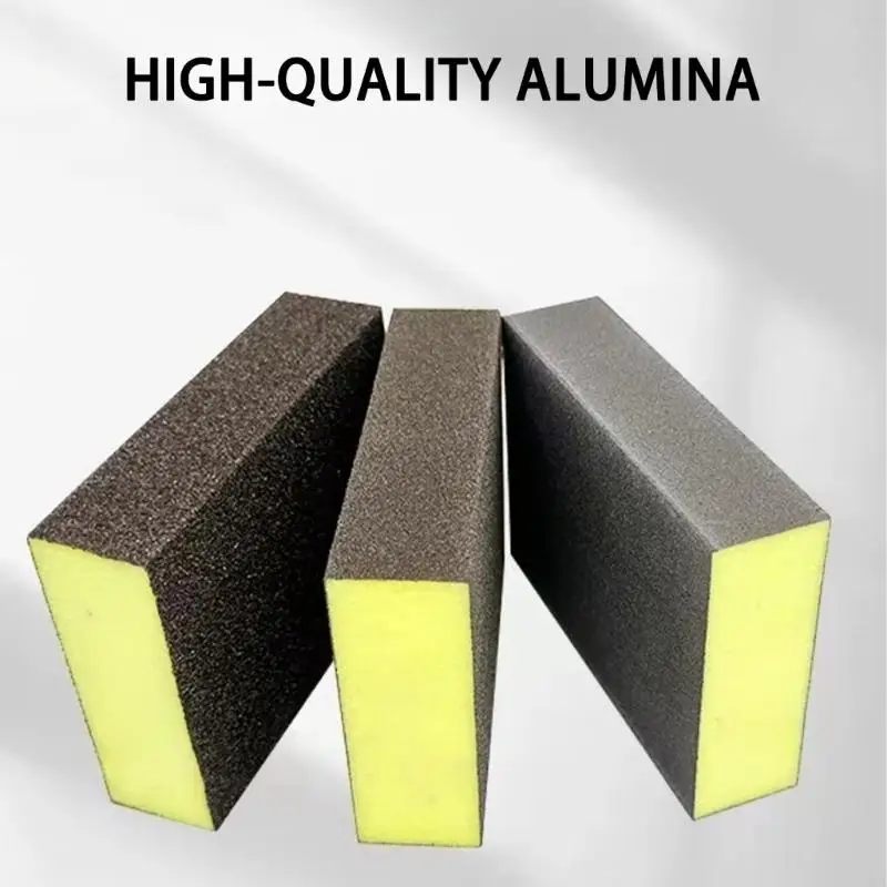U4LA 6Pcs Flexible Sanding Foam Block 4 Side Grit Coating 60-320 Snader Sponge for Irregular Shapes Polishing