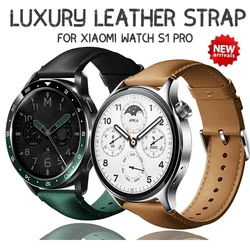 Original Leather Strap for Xiaomi Watch S3 S1 Pro/S1 & MI Color 2/S1 Active Cowhide Band for Universal 22MM Bracelet Accessories