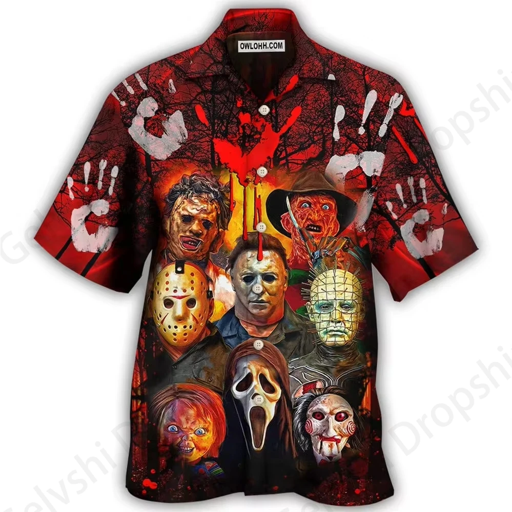 Summer Hawaiian Shirts Halloween Chucky Killer 3d Print Shirts Men Women Fashion Beach Shirt Casual Horror Blouses Street Camisa