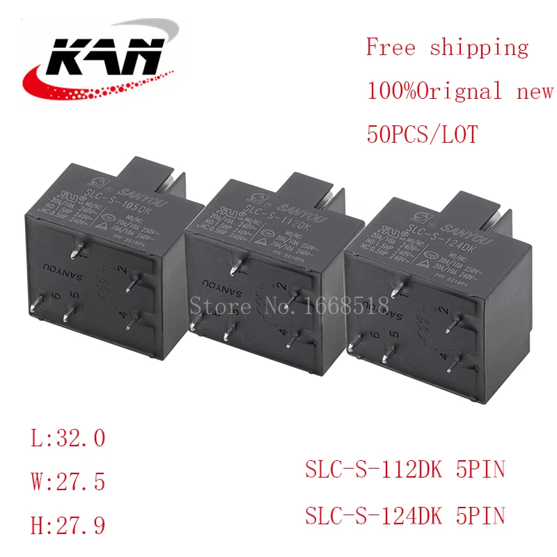 

Free shipping 50pcs relay SLC-S-112DK SLC S 112DK 12VDC 20A 250VAC 5PIN Original New