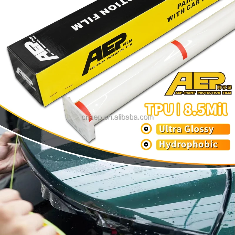 

AEP TPU PPF 8.5Mil Car Protection Film Self-Healing Clear Paint Hydrophobic Polyurethane Protective Film 1.52x15M Roll Car Films