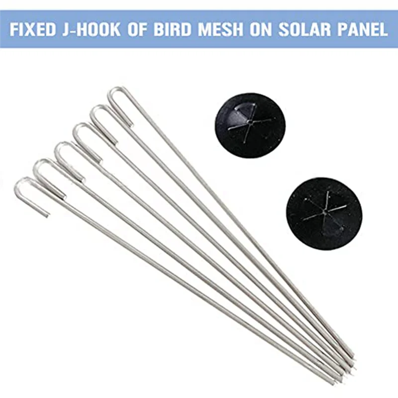 100 Packs Solar Panel Guard Clips, Stainless Steel Wire Fence Fasteners Animal Guard Roll Kit for Solar Panel