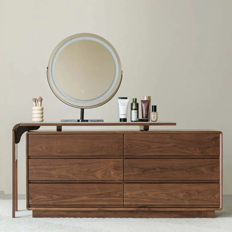 Natural Wood Nordic Dressing Table Desings Aesthetic Modern Storage Dressers Bedroom Luxury Comoda Pra Quarto Salon Furniture