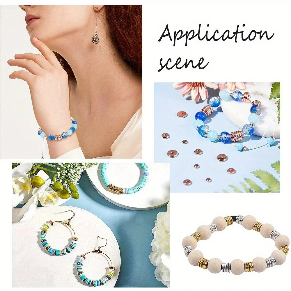 4/5/6 مللي متر الصلب اللون قرص مستدير الفولاذ المقاوم للصدأ متباعدة فضفاض الخرز لصنع المجوهرات سوار قلادة ياردروب DIY بها بنفسك اكسسوارات