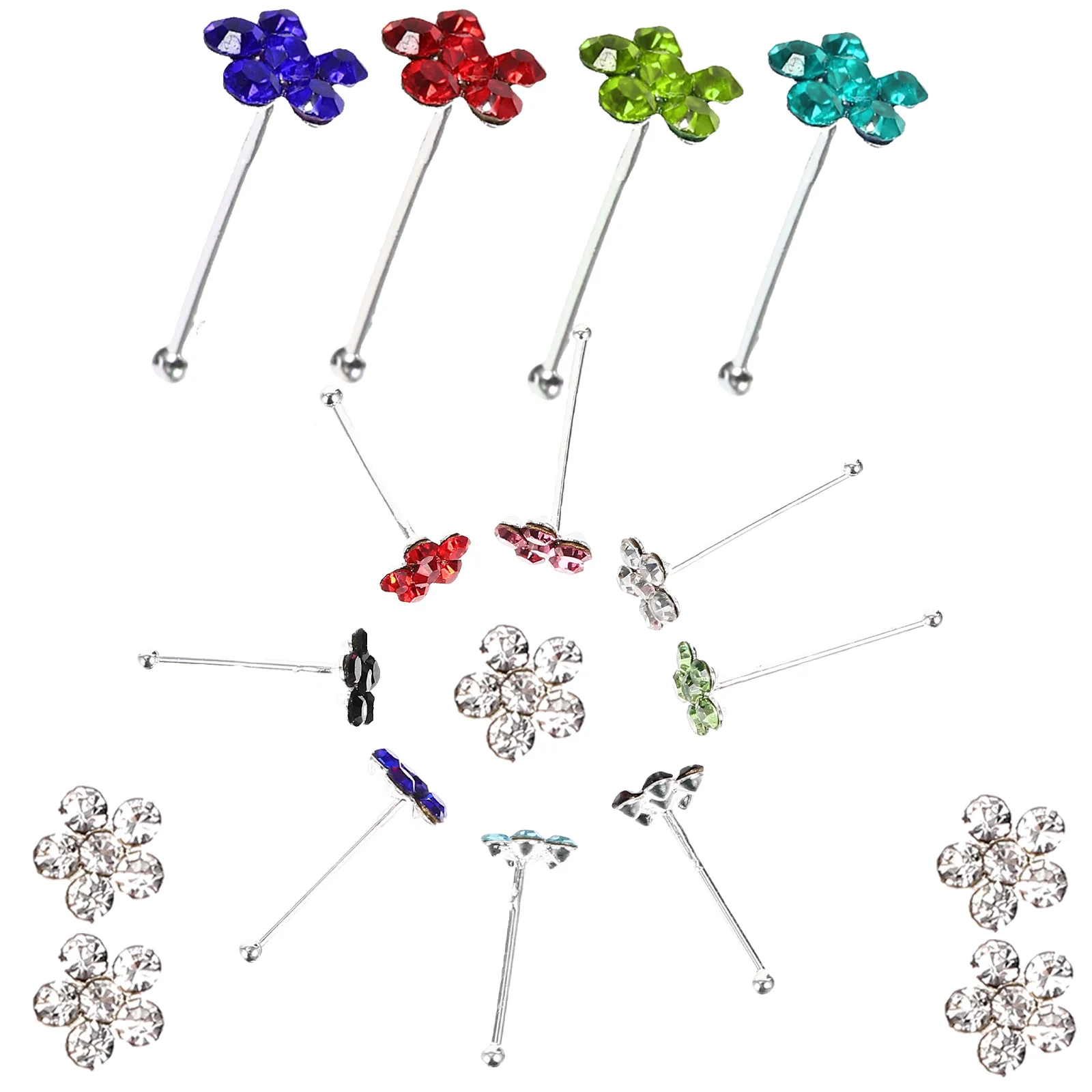 

20pcs Colored Nose Studs Fashion Decorative Body Piercing Jewelry Colorful Accessories Anti Skin Creative Design