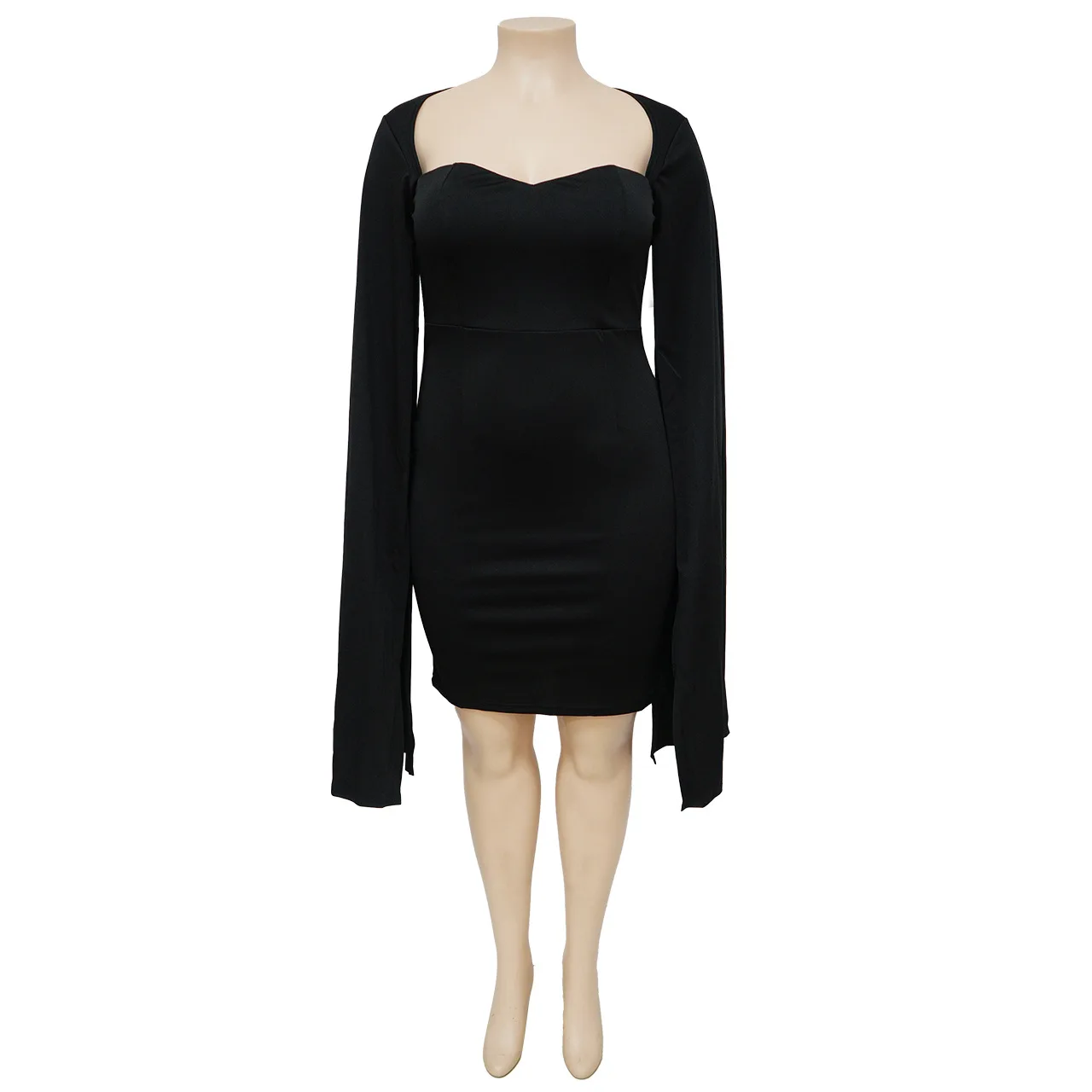 Plus Size Sexy Elegant Party Dress Autumn Long Cloak Sleeves Bodycon Knee Length Dresses Evening Party Club Vestidos Robes 2023