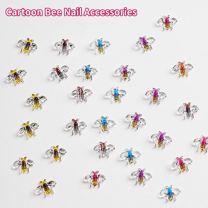 10 Stuks 3d Carving Bee Nail Art Charme Hars Nail Ornament Diy Prachtige Nail Accessoires Decoraties