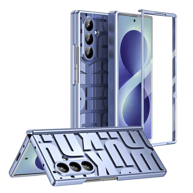 For Samsung Galaxy Z Fold 8 Ultra 5G Fold 7 6 5 4 Fashion Plating Folding Case With Screen Protect Tempered Film Folding Cover