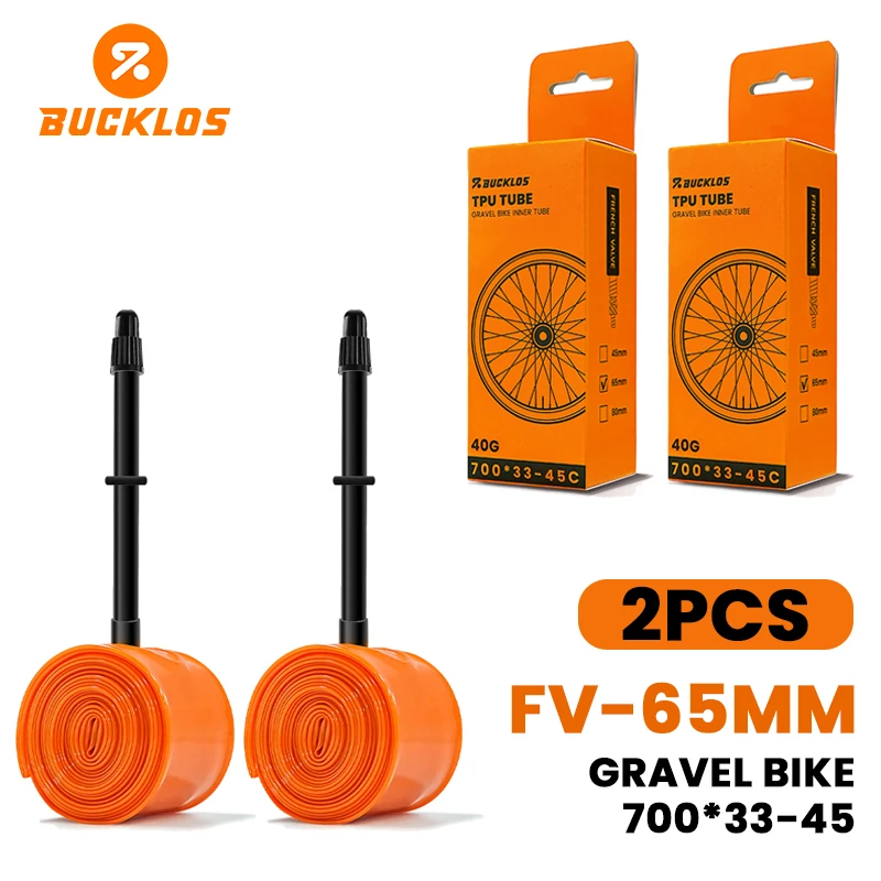BUCKLOS Fahrradschlauch TPU 700C Fahrrad-Innenschlauch Ultraleicht Verschleißfest Rennrad Gravel Radfahren Reifenschläuche Fahrradreifenteile